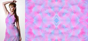 29007 Materiał ze wzorem motyw abstrakcyjny w odcieniach niebieskiego, fioletu z efektem odbicia